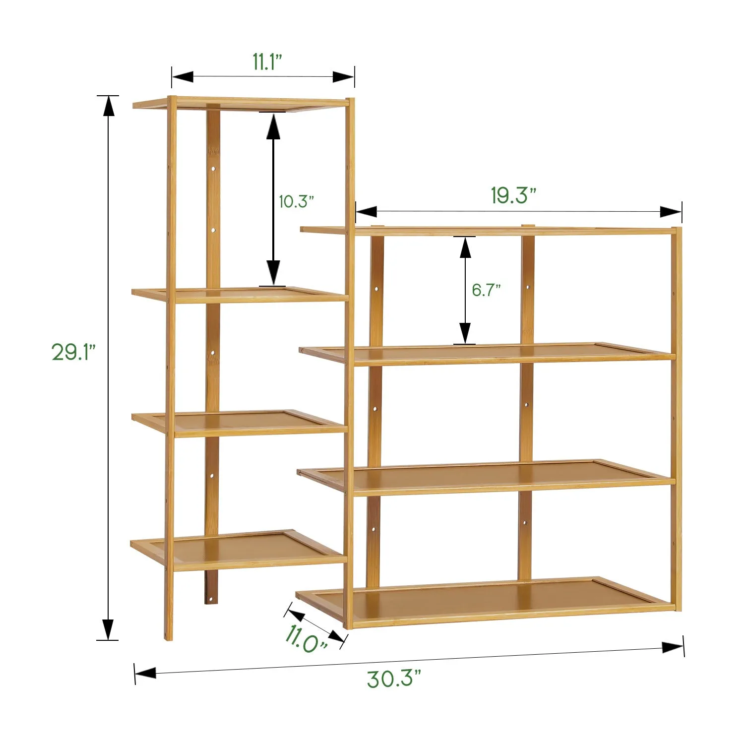31" Twin Stand Shoe Rack - Natural
