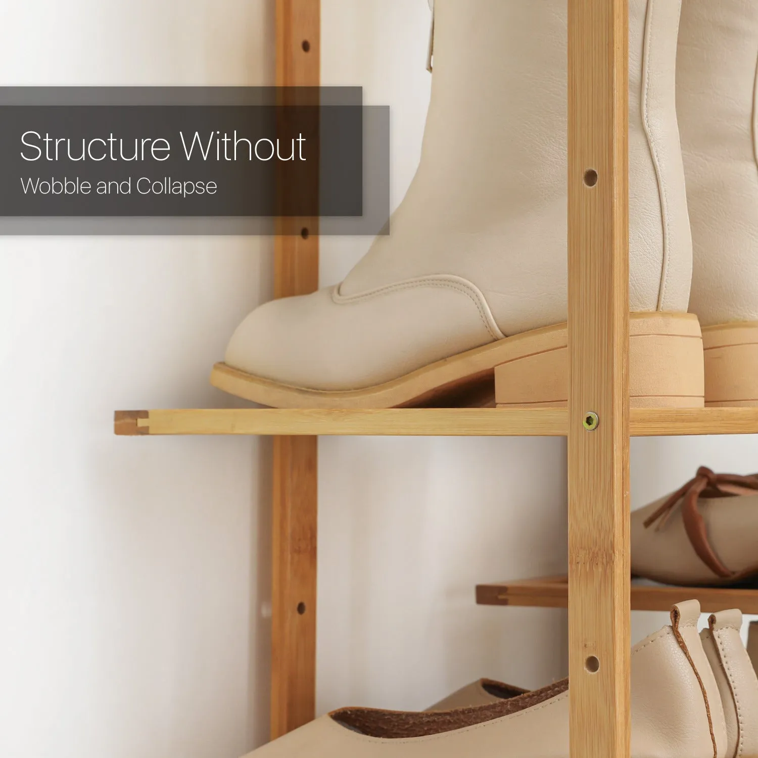 31" Twin Stand Shoe Rack - Natural