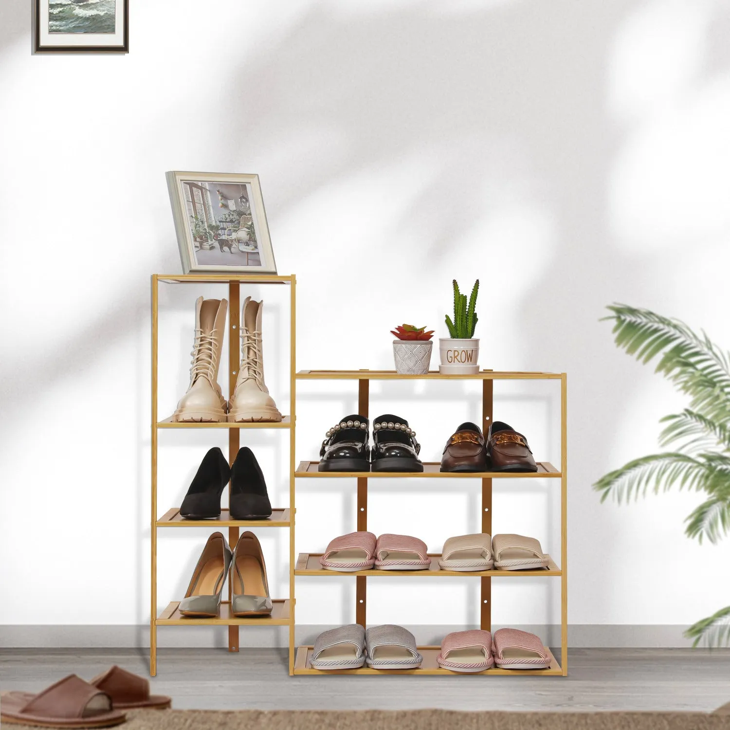 31" Twin Stand Shoe Rack - Natural
