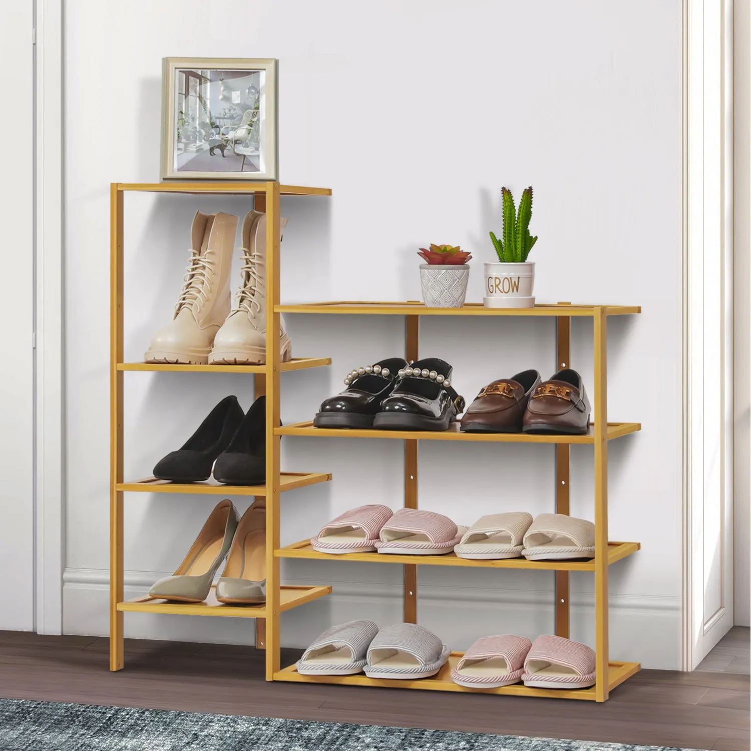 31" Twin Stand Shoe Rack - Natural