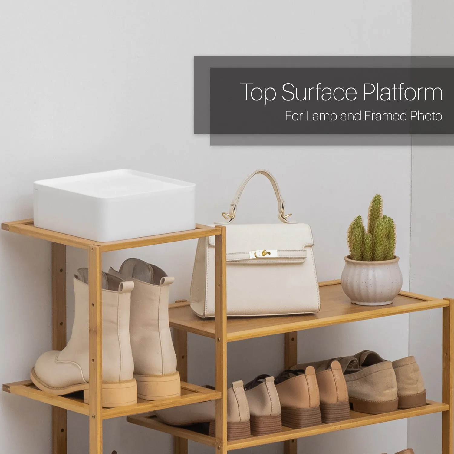 31" Twin Stand Shoe Rack - Natural