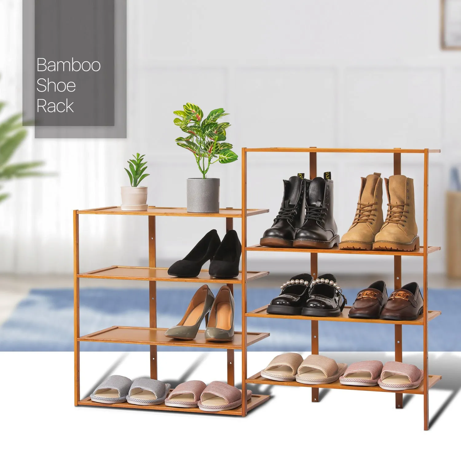 40" Twin Stand Shoe Rack - Brown