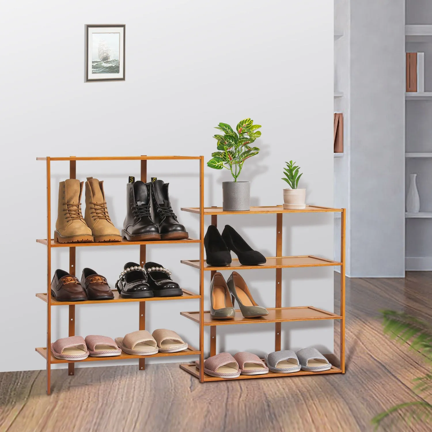 40" Twin Stand Shoe Rack - Brown