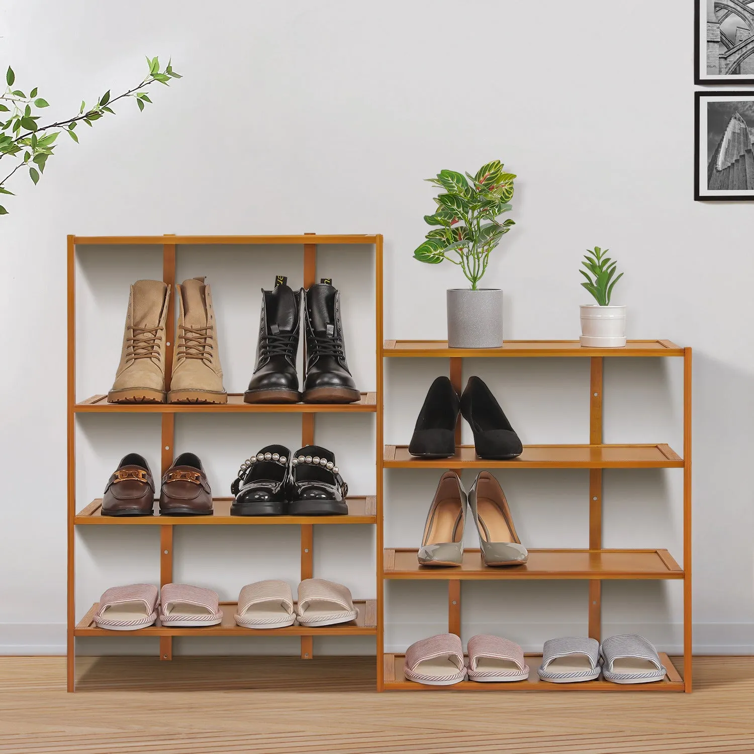 40" Twin Stand Shoe Rack - Brown