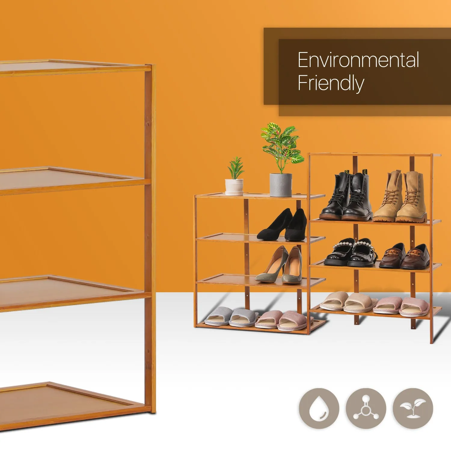 40" Twin Stand Shoe Rack - Brown