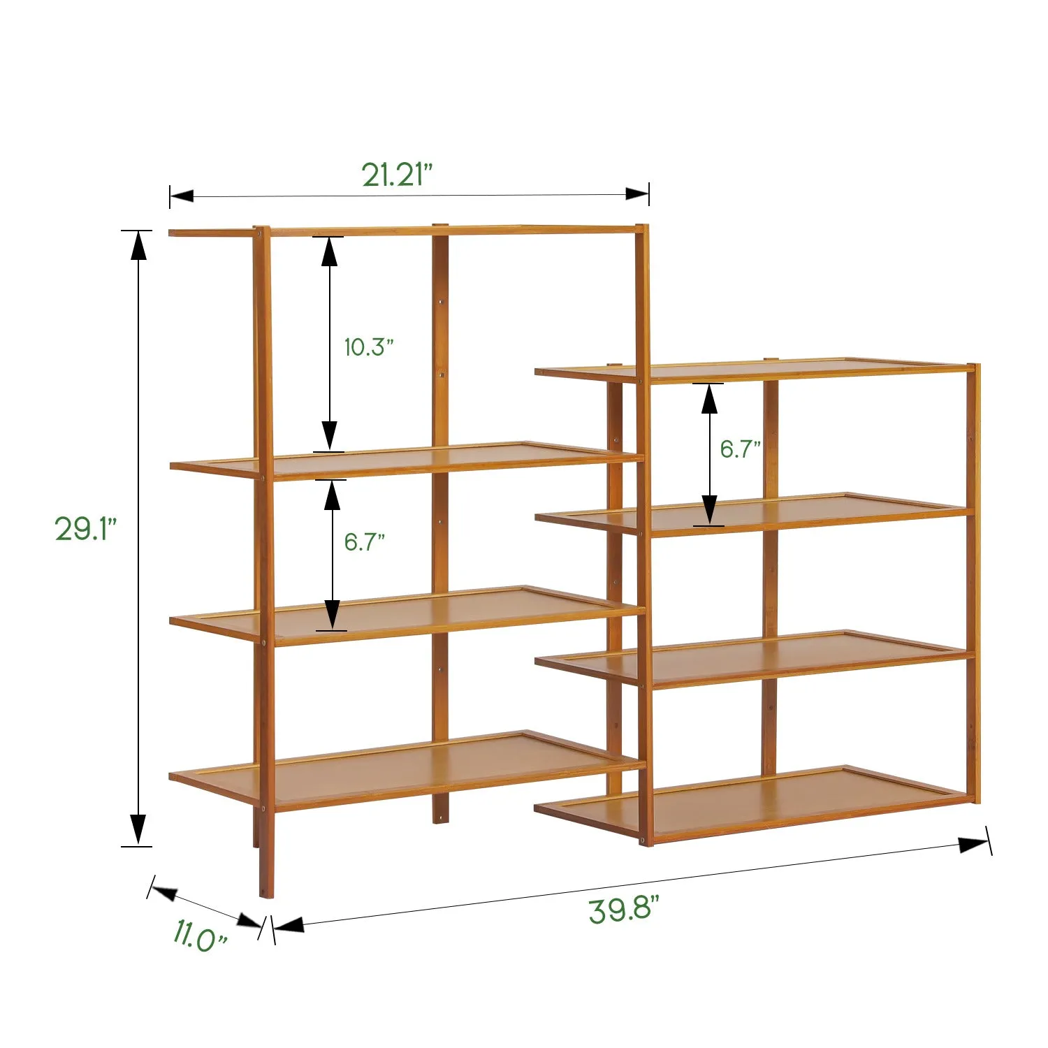 40" Twin Stand Shoe Rack - Brown