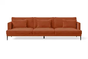 Bisceglie 4 Seater Sofa Orange Velvet