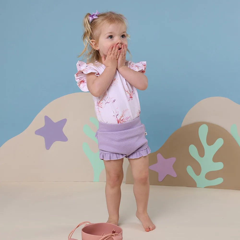 Coral Organic T-Shirt with Frill