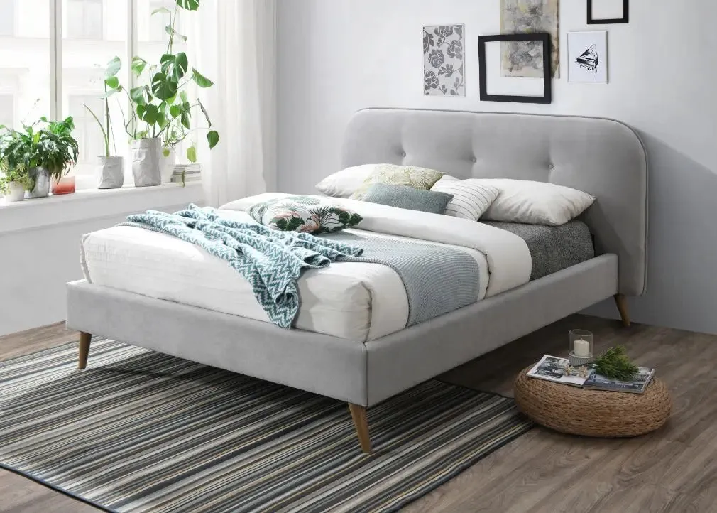Dallas Queen Bed, Gray Fabric