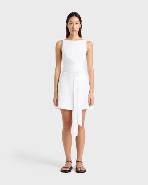 Delphi Tie Back Mini Dress - White