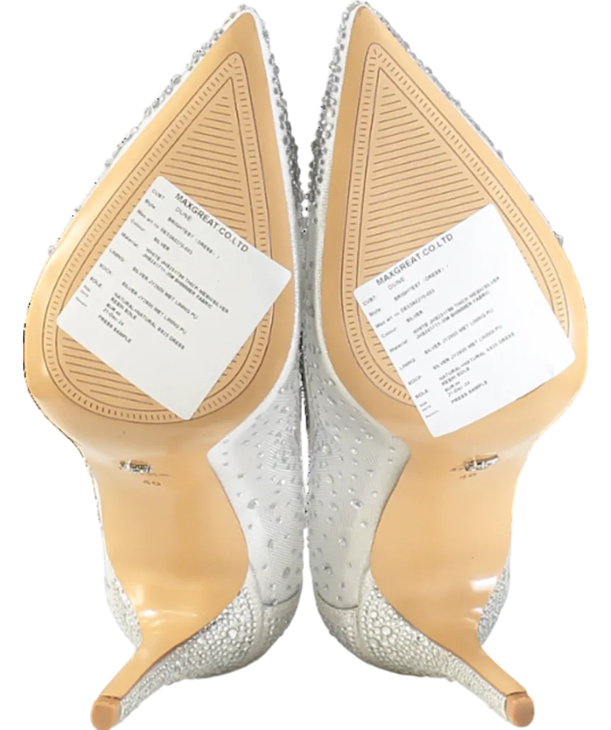 Dune Metallic Brilliantes - Ivory Embellished Wedding Shoes UK 7 EU 40 