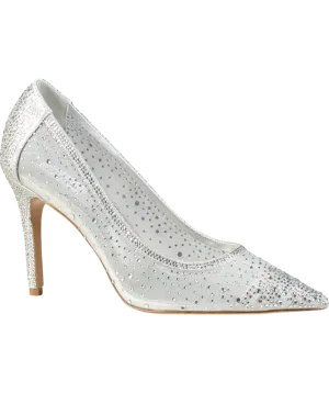 Dune Metallic Brilliantes - Ivory Embellished Wedding Shoes UK 7 EU 40 