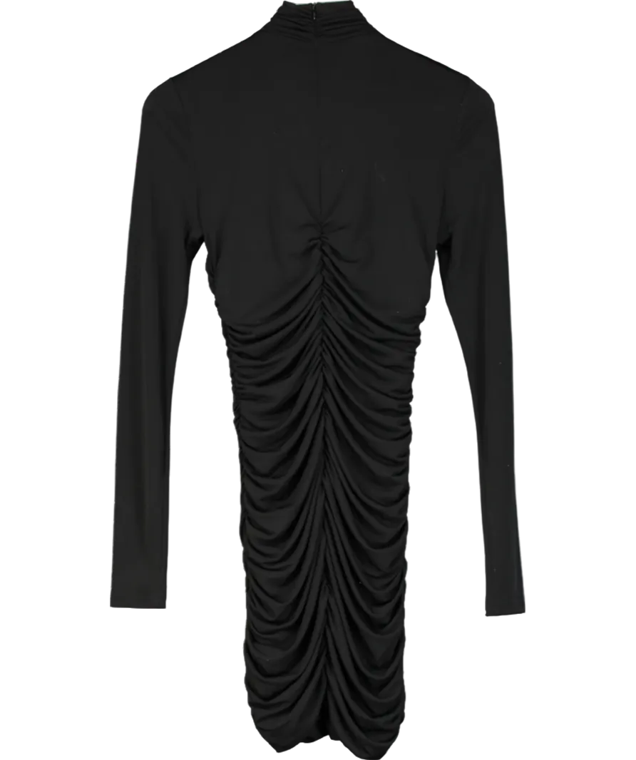 Karen Millen Black Contrast Jersey Rosette Mini Dress UK S