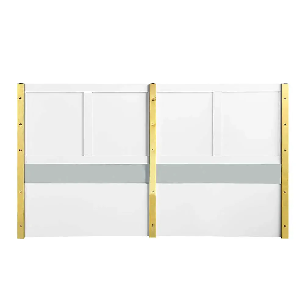 Myra Queen Bed, White High Gloss Finish