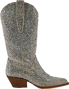Silver Rhinestone Western Boots