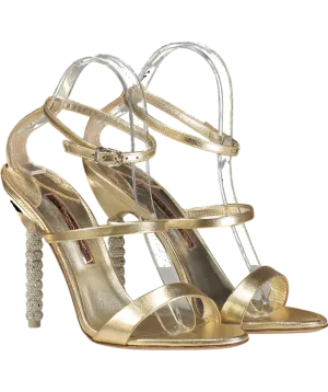 Sophia Webster Metallic Rosalind Crystal Sandal UK 6 EU 39 