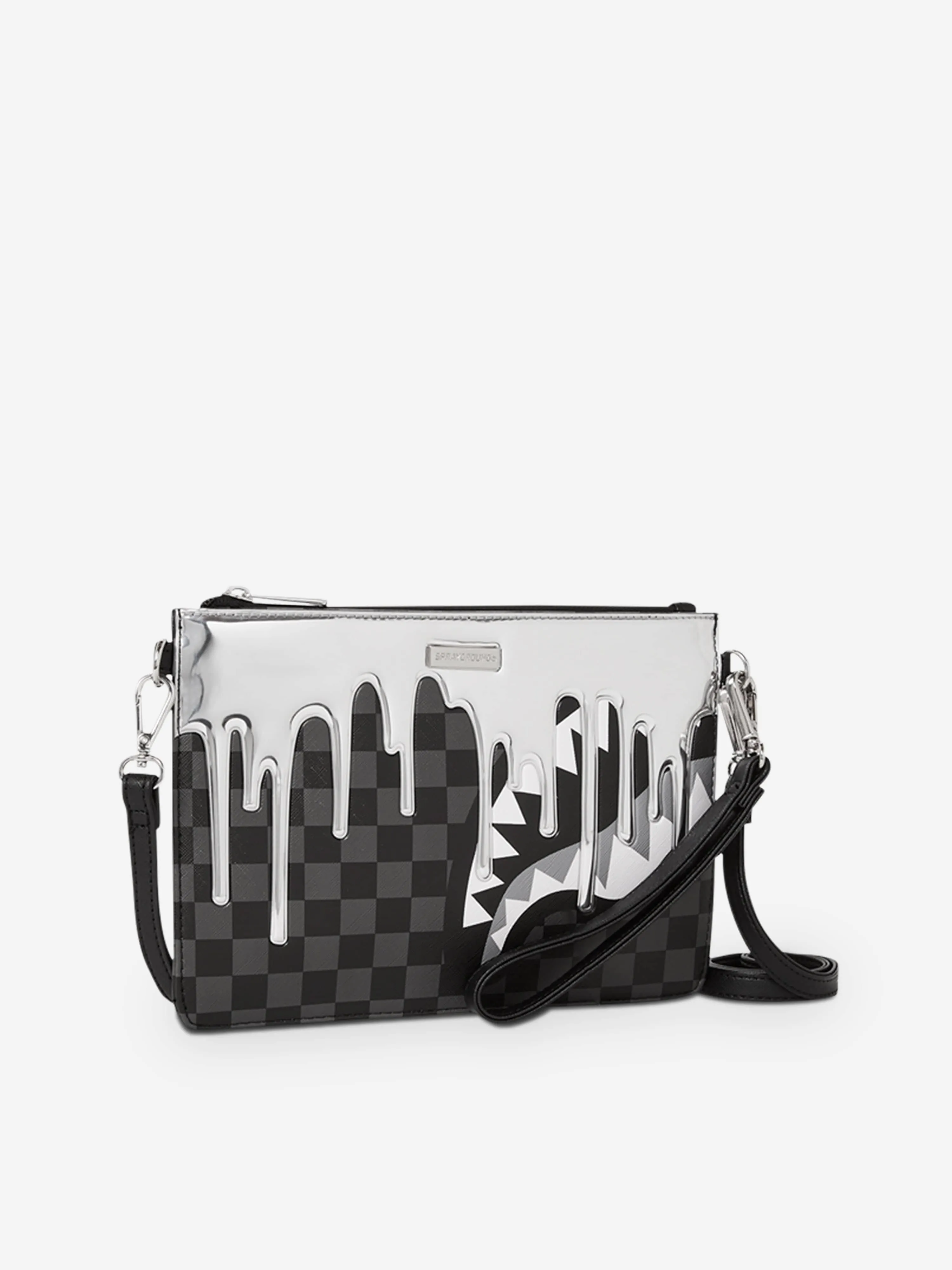 Sprayground Kids Metallic Drips Pouchette in Black (25.4 cm)