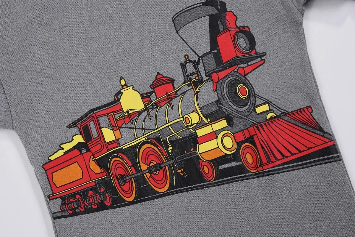 Toddler/Kid Boy's Short Sleeve Train Pattern Pajama Set