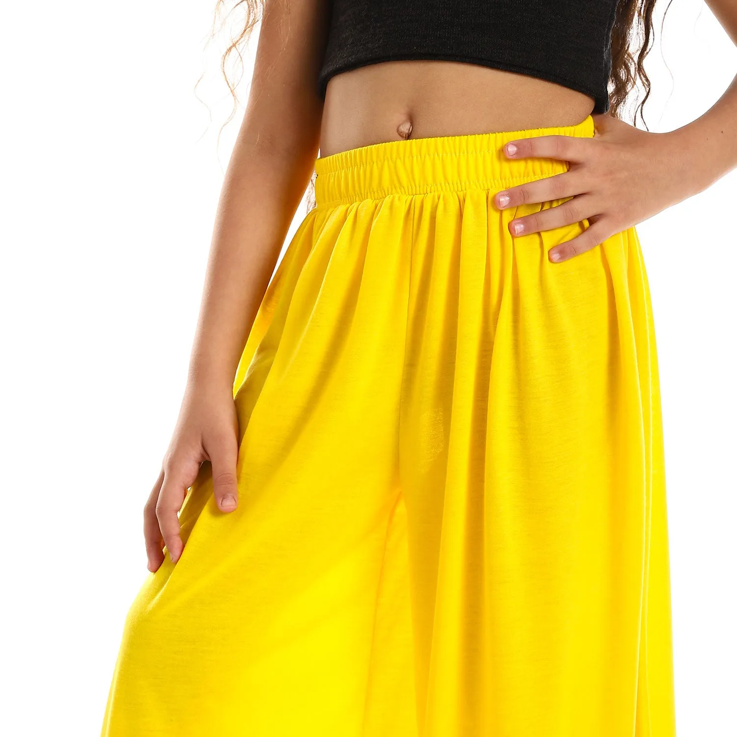 Wide Leg Solid Girls Pants (G141) - Kady