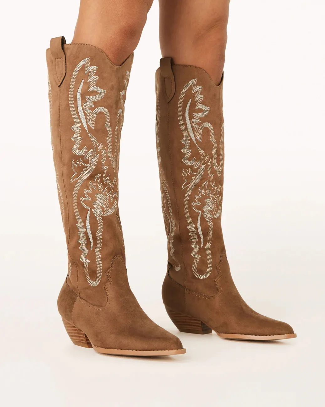 Wilden Cowboy Boot | Taupe Suede