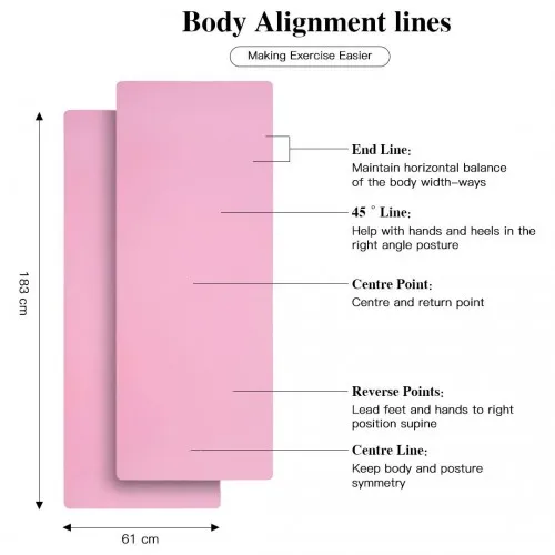 Yoga-1 Kono TPE Non-slip Classic Yoga Mat - Pink | Eco-friendly, Non-Slip, Lightweight & Comfortable